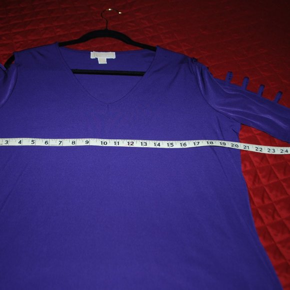 Michael Kors Purple Top with Ladderback Sleeves - XL - Picture 6 of 11